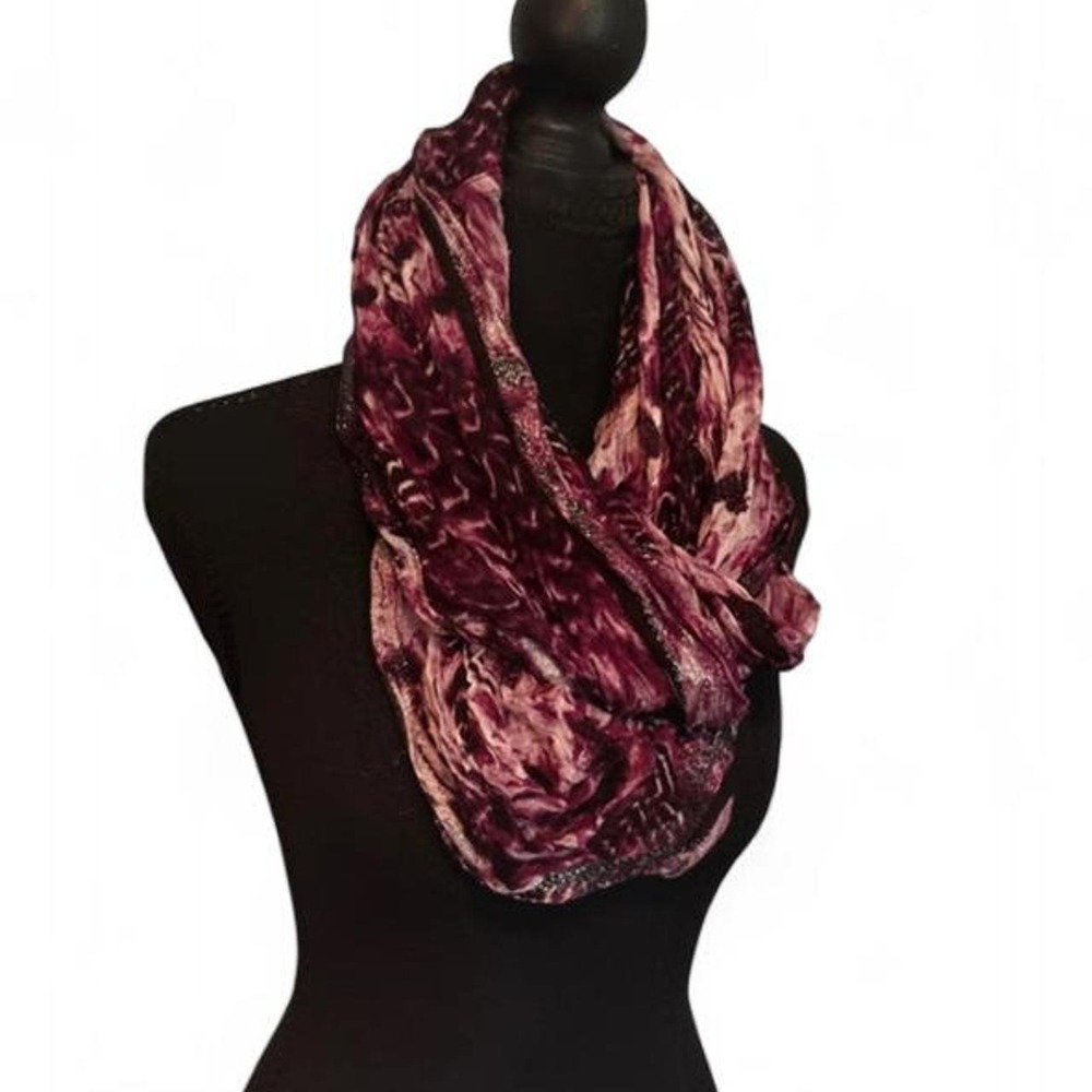 Y2K Jennifer Lopez Infinity Scarf Purple Animal Print
